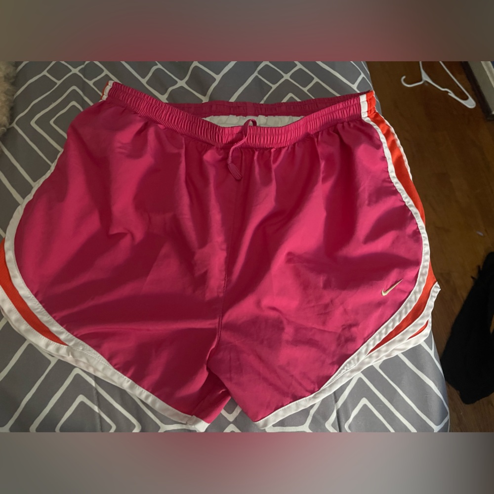 Nike Women's Dash Running Shorts Pink Orange Lined Dri-Fit 573748 Size L